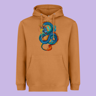 Heavyweight Hoodie blue dragon