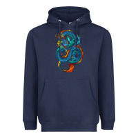 Navy blue dragon Heavyweight Hoodie - RanaPortraitStore