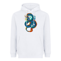 White blue dragon Heavyweight Hoodie - RanaPortraitStore