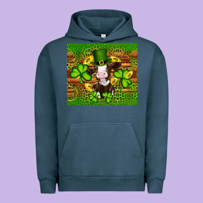 St Patricks Day Cow Urban Hoodie Designed By Artiststas