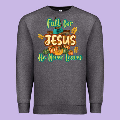 Fall For Jesus He Never Leaves Premium Sweatshirt Designed By Texasbilliewilder