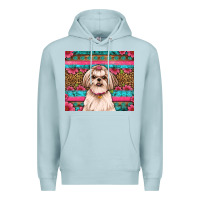 Blue Mist shih tzu floral tumbler Premium Hoodie - Artiststas