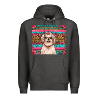 Charcoal Heather shih tzu floral tumbler Premium Hoodie - Artiststas