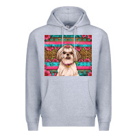 Heather Grey shih tzu floral tumbler Premium Hoodie - Artiststas