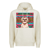 Oatmeal Heather shih tzu floral tumbler Premium Hoodie - Artiststas