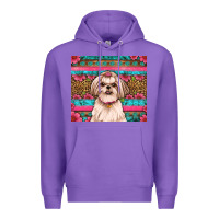 Purple shih tzu floral tumbler Premium Hoodie - Artiststas