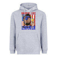 Heather Grey drinking like lincoln Heavyweight Hoodie - texasbilliewilder