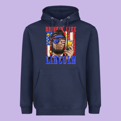 Heavyweight Hoodie drinking like lincoln