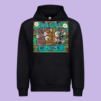 Easter Happy Easter Western Bunnies Daisies Urban Hoodie Designed By Artiststas