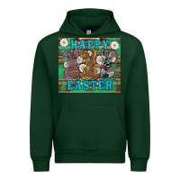 Forest Green easter happy easter western bunnies daisies Urban Hoodie - Artiststas