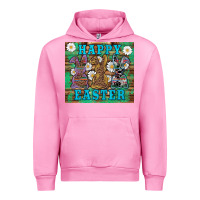 Fuchsia Pink easter happy easter western bunnies daisies Urban Hoodie - Artiststas