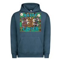 Pigment Midnight Navy easter happy easter western bunnies daisies Urban Hoodie - Artiststas