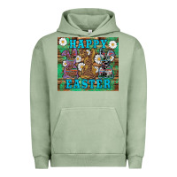 Pigment Oil Green easter happy easter western bunnies daisies Urban Hoodie - Artiststas