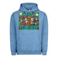 Pigment Pebble Blue easter happy easter western bunnies daisies Urban Hoodie - Artiststas