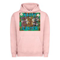 Pigment Salmon easter happy easter western bunnies daisies Urban Hoodie - Artiststas