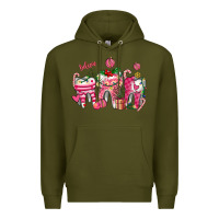 Army Green pink christmas teeth Premium Hoodie - AdoDesignShop