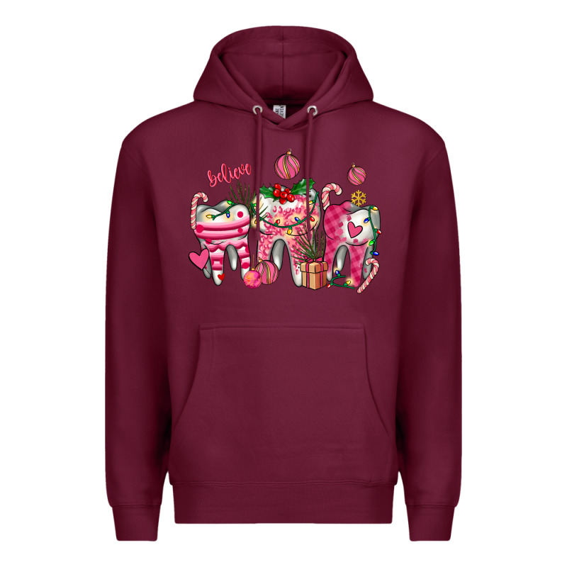 Pink Christmas Teeth Premium Hoodie by AdoDesignShop | Teevron