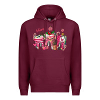 Burgundy pink christmas teeth Premium Hoodie - AdoDesignShop