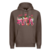 Coffee pink christmas teeth Premium Hoodie - AdoDesignShop