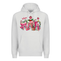 Dove Grey pink christmas teeth Premium Hoodie - AdoDesignShop