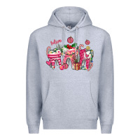 Heather Grey pink christmas teeth Premium Hoodie - AdoDesignShop