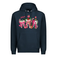 Navy pink christmas teeth Premium Hoodie - AdoDesignShop