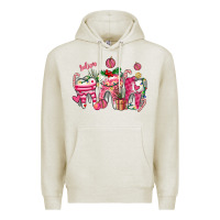 Oatmeal Heather pink christmas teeth Premium Hoodie - AdoDesignShop