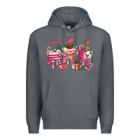 Rock pink christmas teeth Premium Hoodie - AdoDesignShop