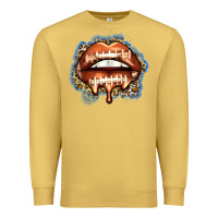 Antique Gold american football lips Premium Sweatshirt - Zillion Design Studio