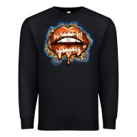 Black american football lips Premium Sweatshirt - Zillion Design Studio