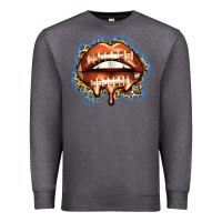 Charcoal Heather american football lips Premium Sweatshirt - Zillion Design Studio