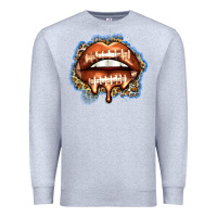 Heather Grey american football lips Premium Sweatshirt - Zillion Design Studio
