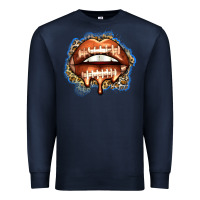 Navy american football lips Premium Sweatshirt - Zillion Design Studio
