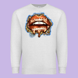 American Football Lips Premium Sweatshirt Designed By Zillion Design Studio