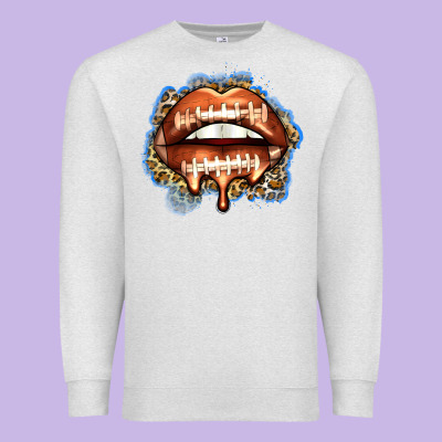American Football Lips Premium Sweatshirt Designed By Zillion Design Studio