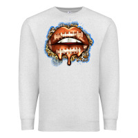 Oatmeal Heather american football lips Premium Sweatshirt - Zillion Design Studio
