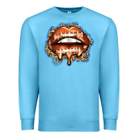 Ocean Blue american football lips Premium Sweatshirt - Zillion Design Studio
