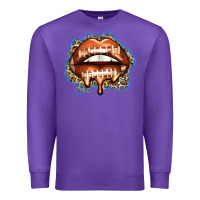 Purple american football lips Premium Sweatshirt - Zillion Design Studio