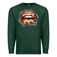 Sports Green american football lips Premium Sweatshirt - Zillion Design Studio