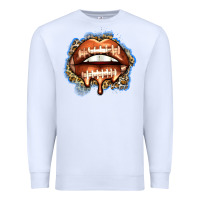 White american football lips Premium Sweatshirt - Zillion Design Studio