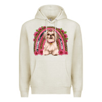 Oatmeal Heather shih tzu floral rainbow Premium Hoodie - Artiststas