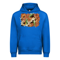 Cobalt horseshoe cowhide cactus background Urban Hoodie - AdoDesignShop