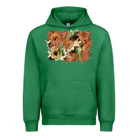 Emerald horseshoe cowhide cactus background Urban Hoodie - AdoDesignShop