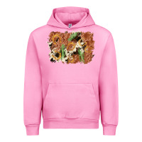Fuchsia Pink horseshoe cowhide cactus background Urban Hoodie - AdoDesignShop