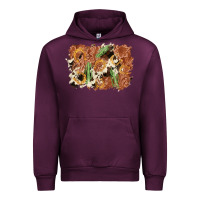 Mauve Wine horseshoe cowhide cactus background Urban Hoodie - AdoDesignShop