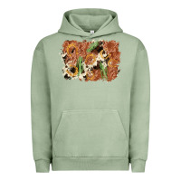 Pigment Oil Green horseshoe cowhide cactus background Urban Hoodie - AdoDesignShop