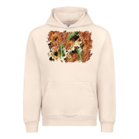 Sandshell horseshoe cowhide cactus background Urban Hoodie - AdoDesignShop
