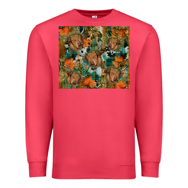 Fall Cowhide Highland Cow Tumbler Premium Sweatshirt by RanaPortraitStore | Teevron