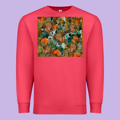 Fall Cowhide Highland Cow Tumbler Premium Sweatshirt Designed By Ranaportraitstore