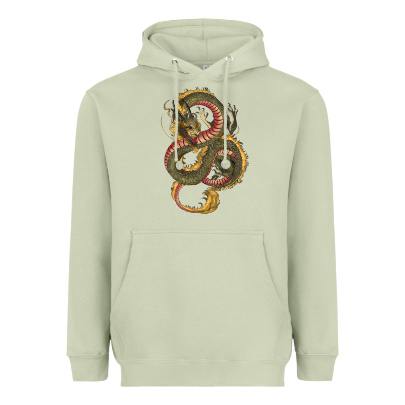 Green And Yellow Dragon Heavyweight Hoodie by RanaPortraitStore | Teevron